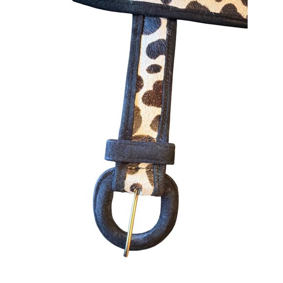 Anne Klein For Calderon Leopard Print Haircalf Leather Belt - Picture 2 of 4